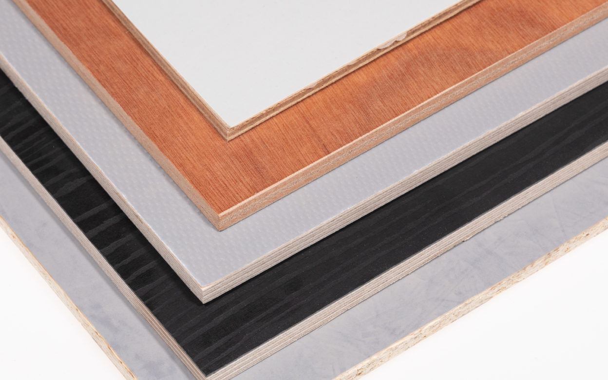 coloured surface timber board